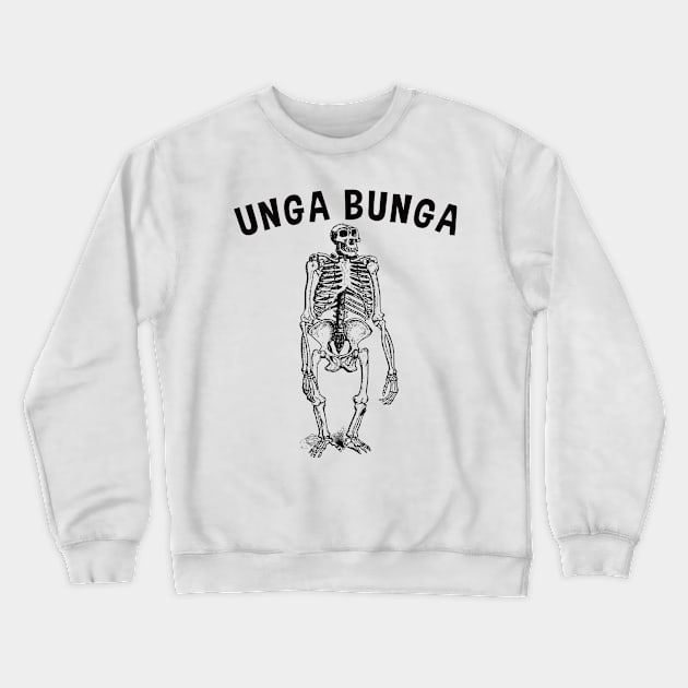 Unga bunga caveman neanderthal skeleton meme Crewneck Sweatshirt by Captain-Jackson